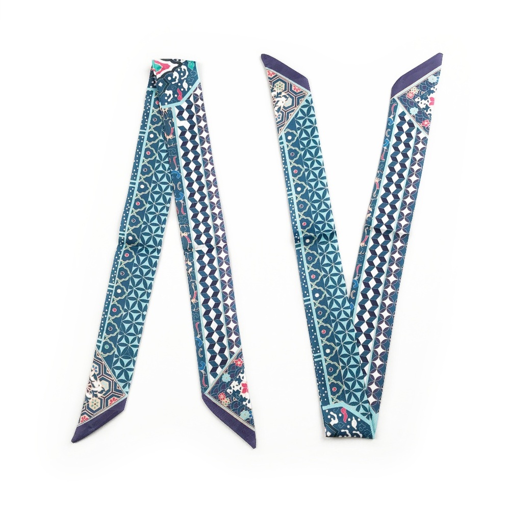 2 Twilly Scarves - Handbag Purse Twilly Scarf Pair